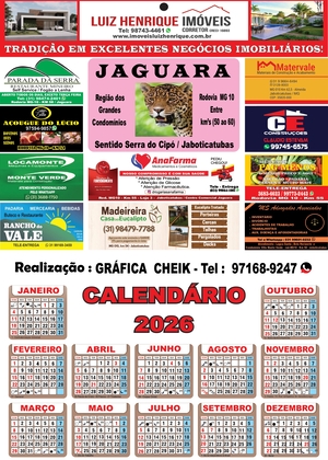 Grafica Cheik calendários 2026